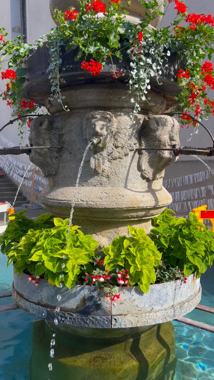 Chur's Martinsplatz Features Historic Fountain