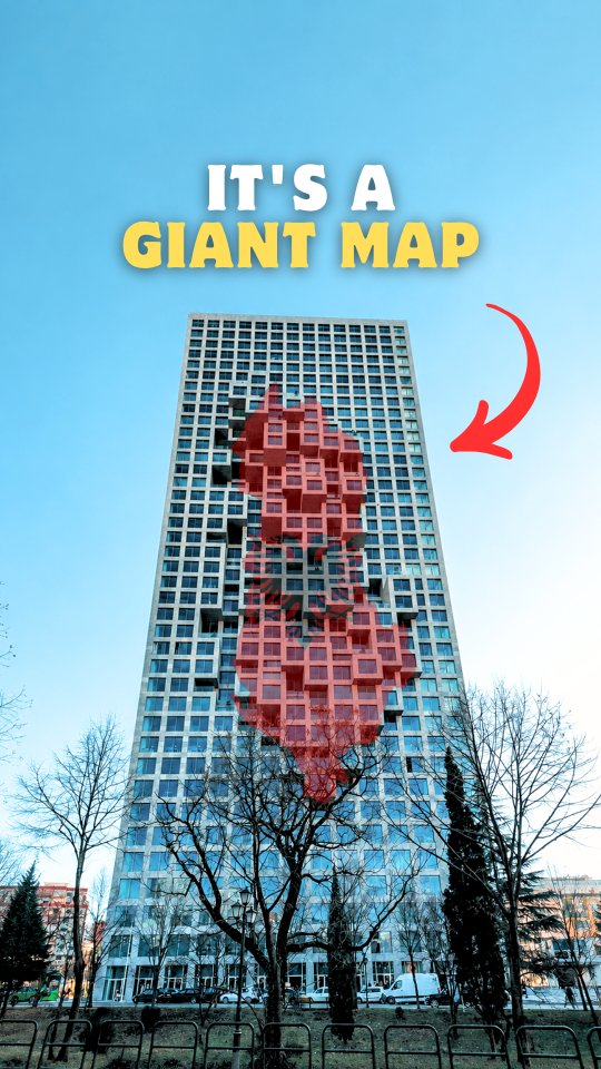 Downtown One Building's Pixelated Albania Facade