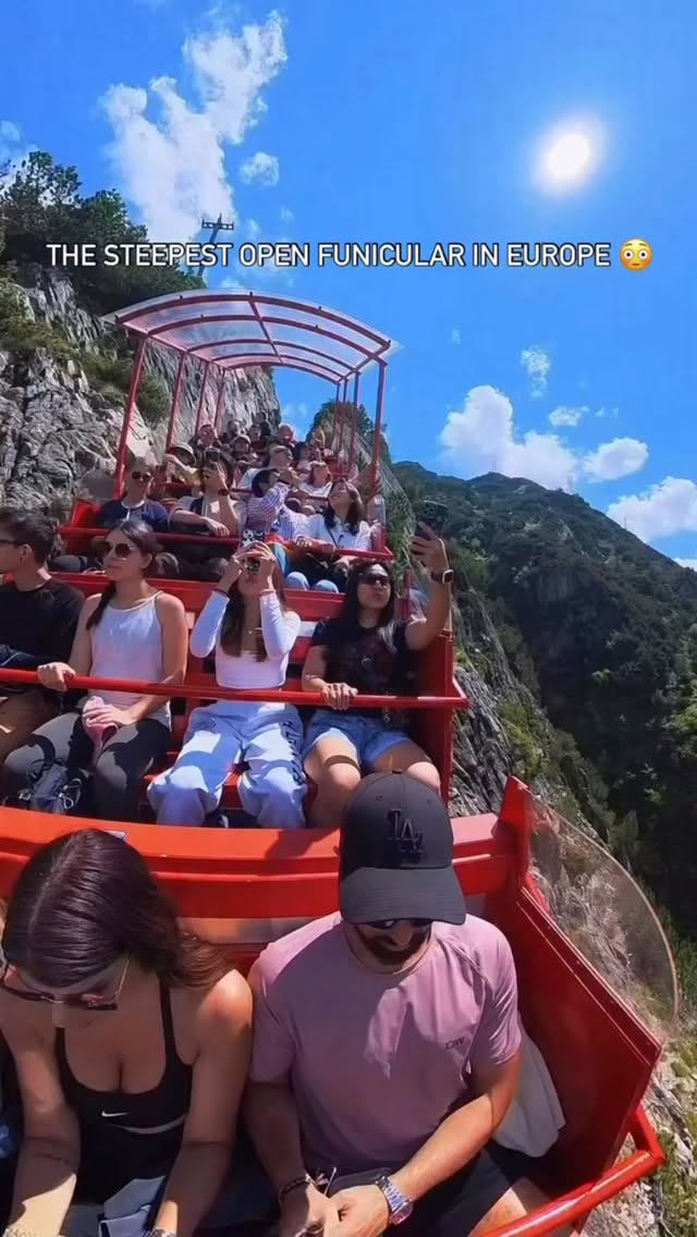 Steep Funicular Ride to Turquoise Alpine Lake