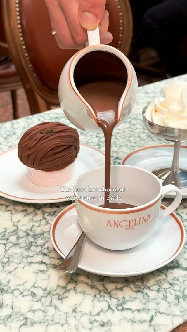 Angelina's Signature Hot Chocolate and Mont-Blanc