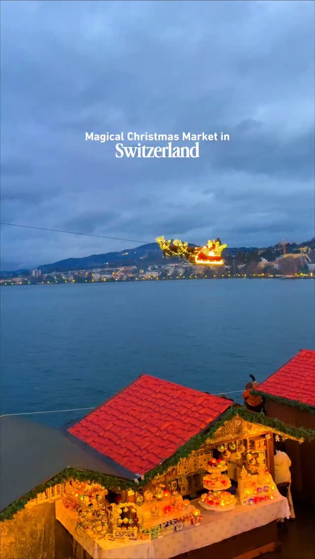 Montreux Christmas Market Features Flying Santa
