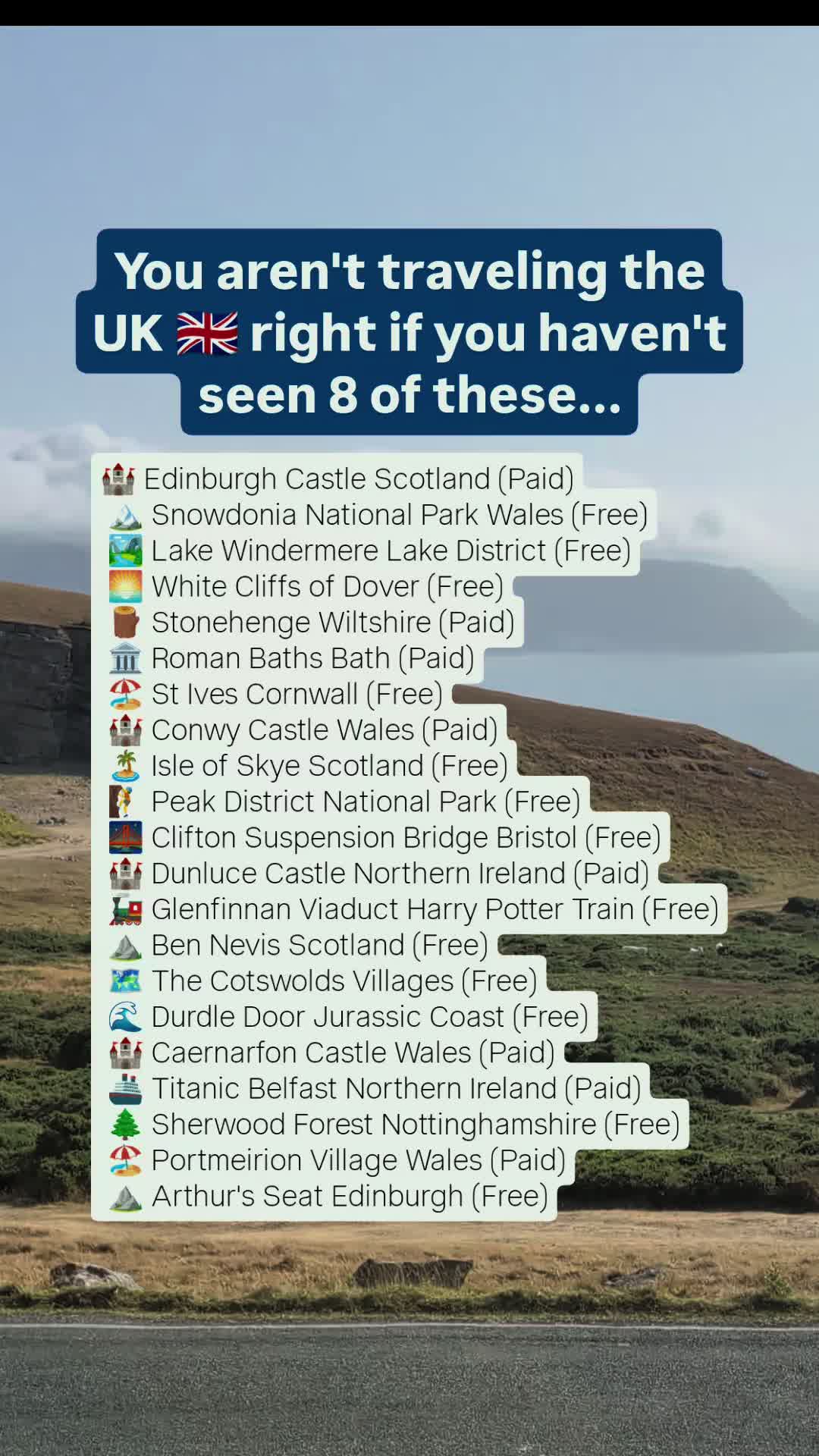 UK's Must-See Destinations: Castles, Nature, and Landmarks