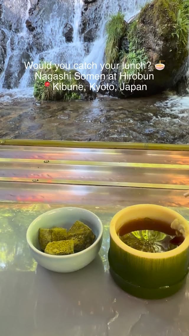 Nagashi Somen Noodles at Kyoto Waterfall Restaurant