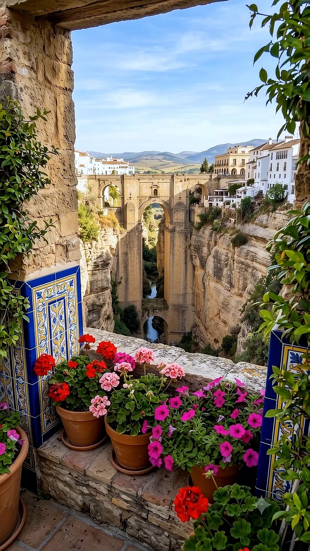 Dramatic Spanish Gorges And Puente Nuevo