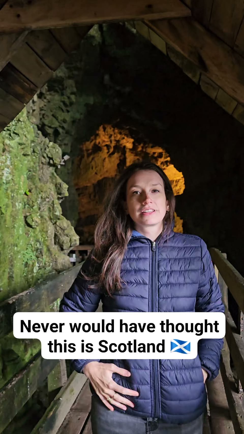 Smoo Cave's Underground Waterfall in Scotland