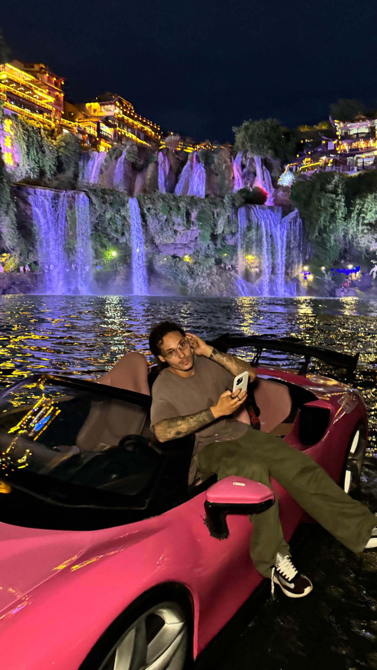 Ancient Town With Waterfall