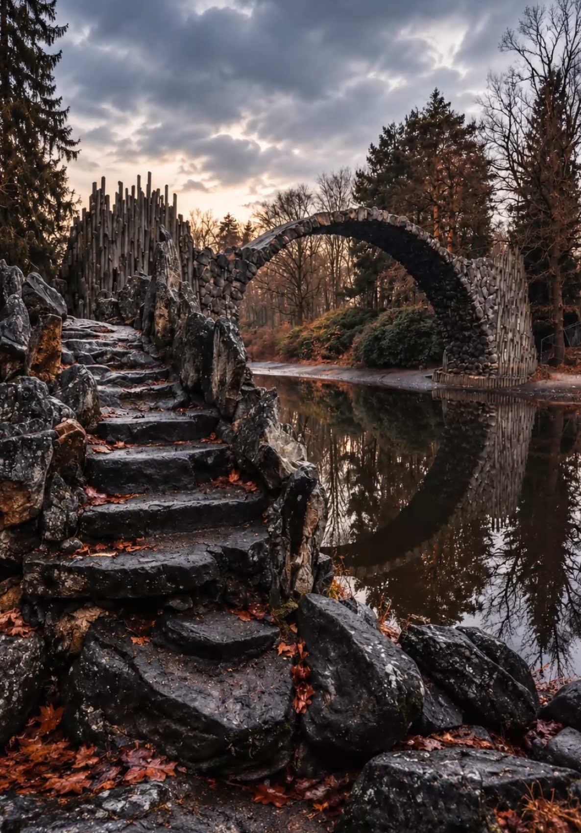 Devil's Bridge Forms Perfect Circle with Reflection