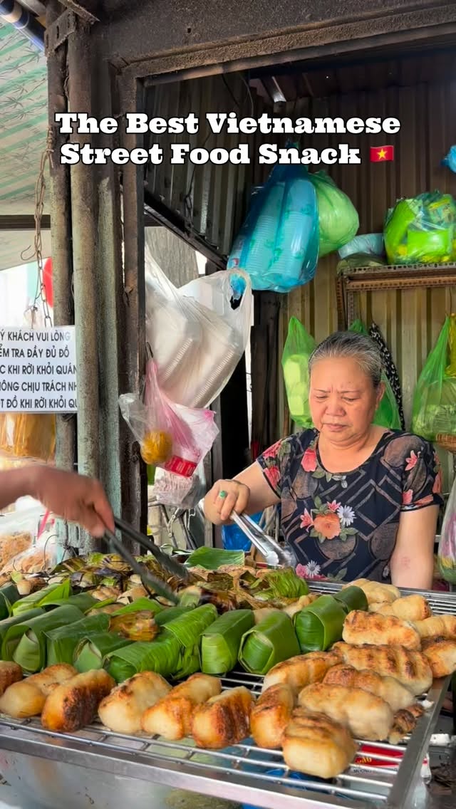 Grilled Banana and Sticky Rice Street Snack
