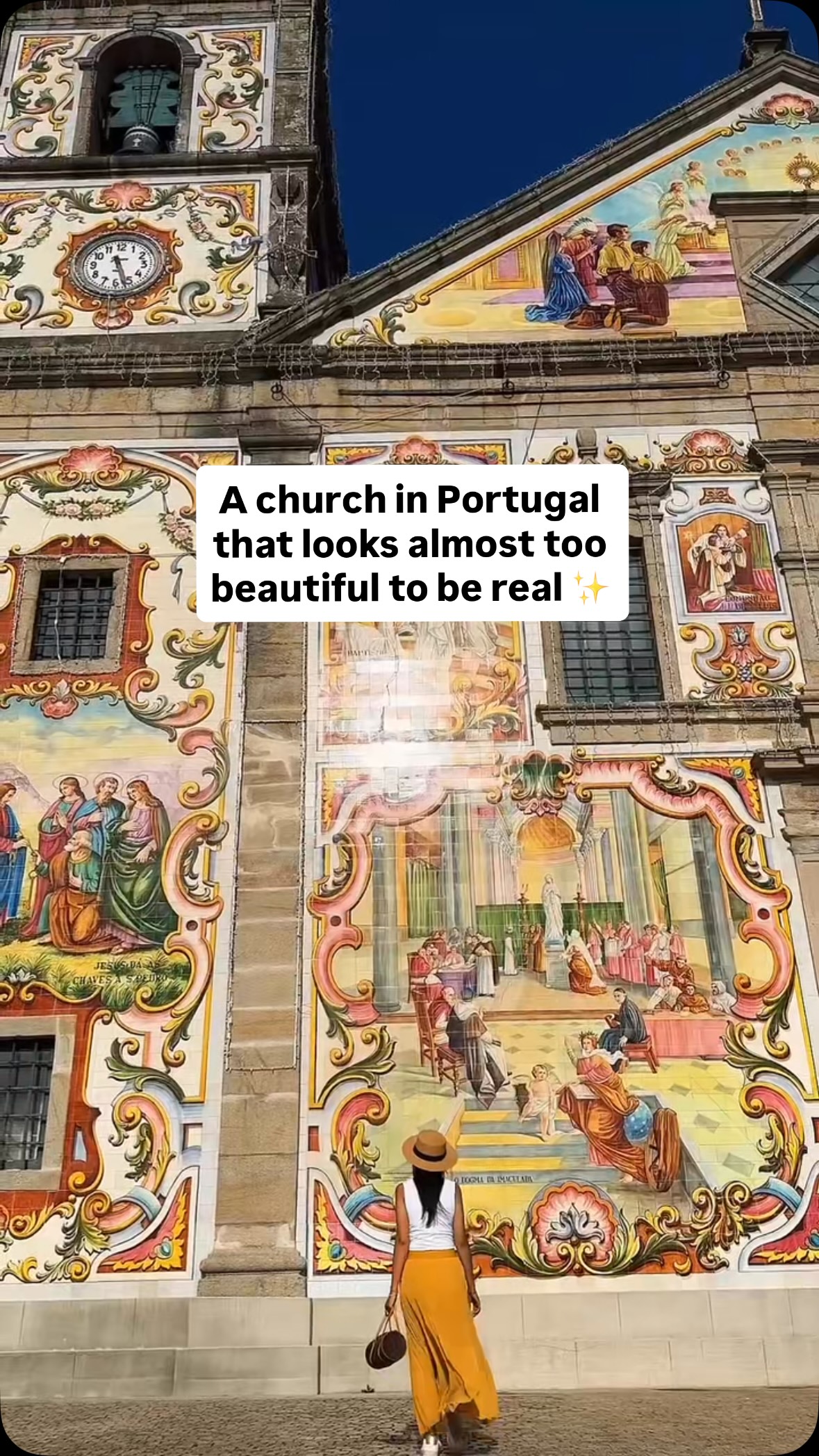 Portuguese Church Adorned With Colorful Tiles