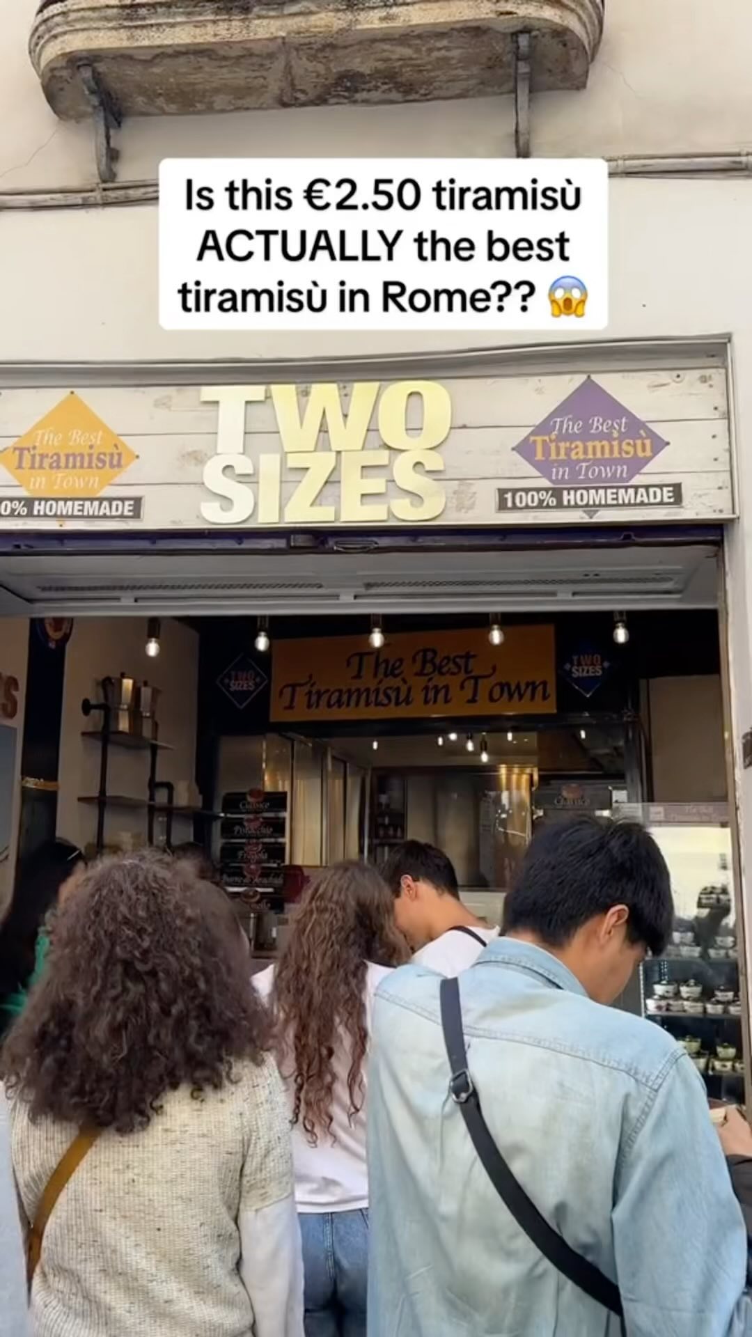 Authentic Tiramisu from Rome's Two Sizes Shop