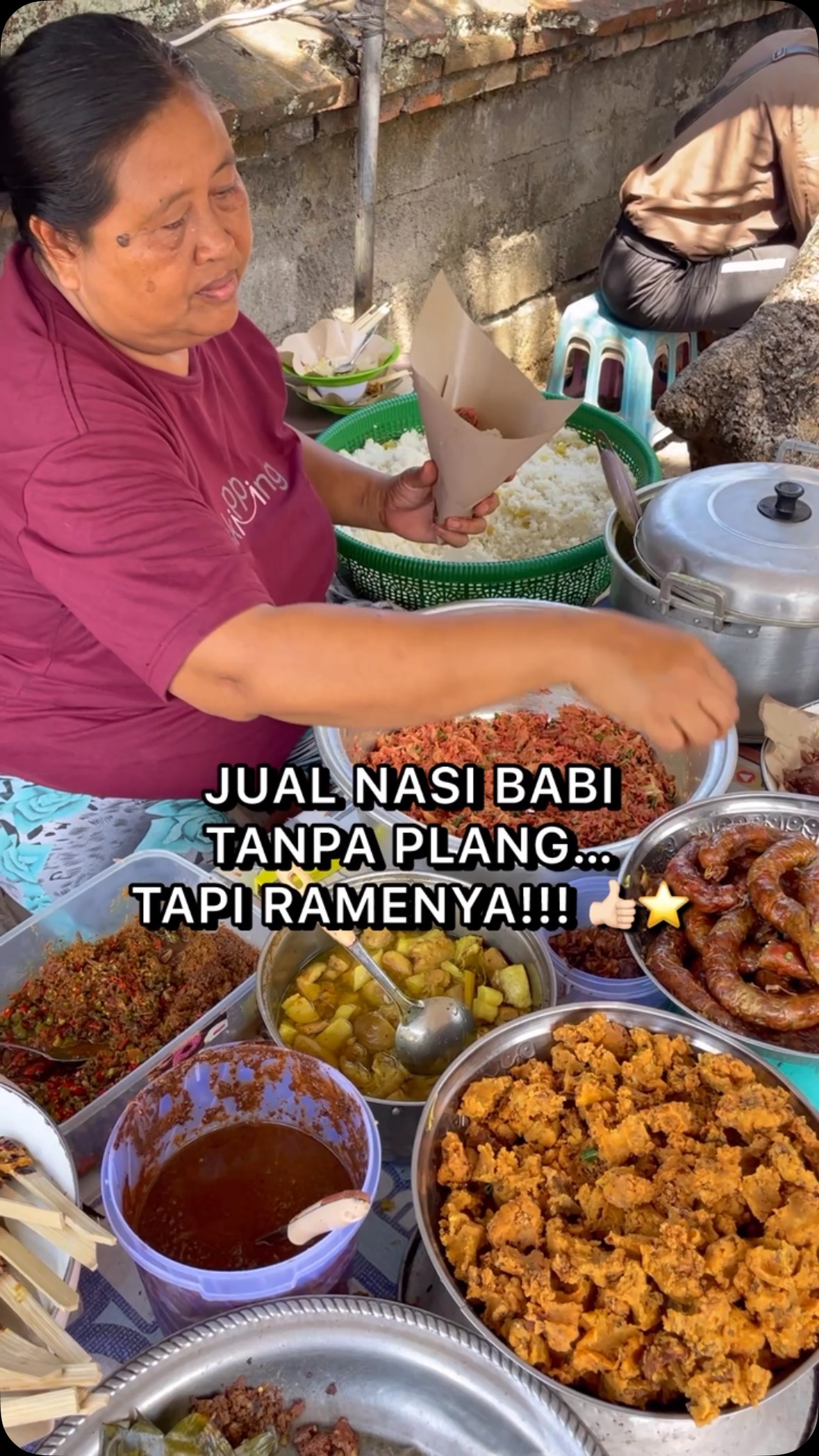 Popular Indonesian Pork Rice Stall in Bali