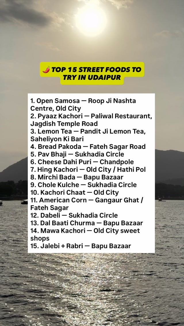 Udaipur's Top Street Food Destinations and Eateries