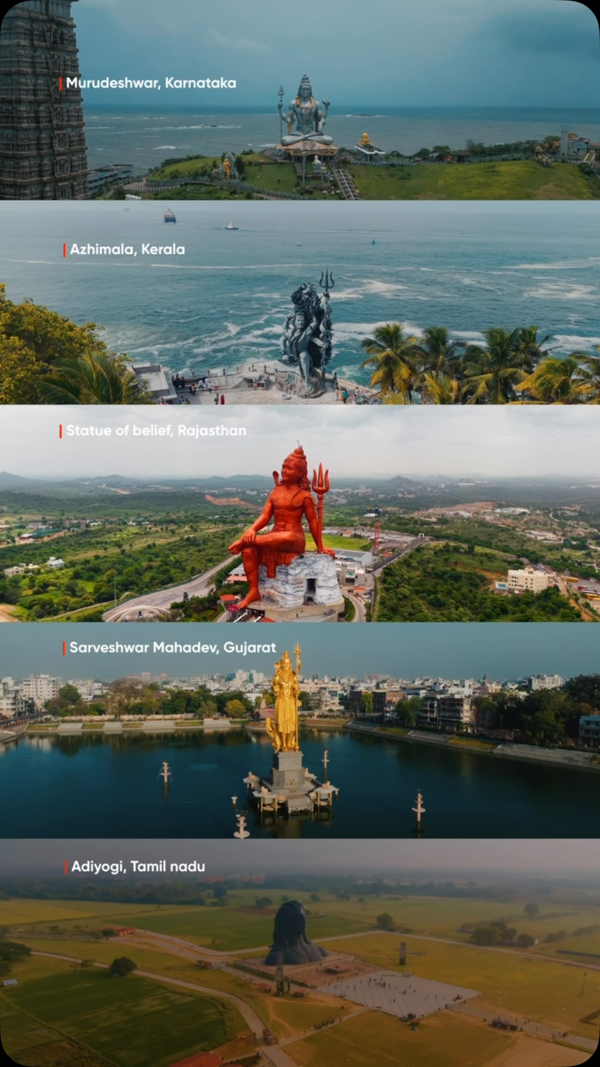 Majestic Statues and Temples Across India