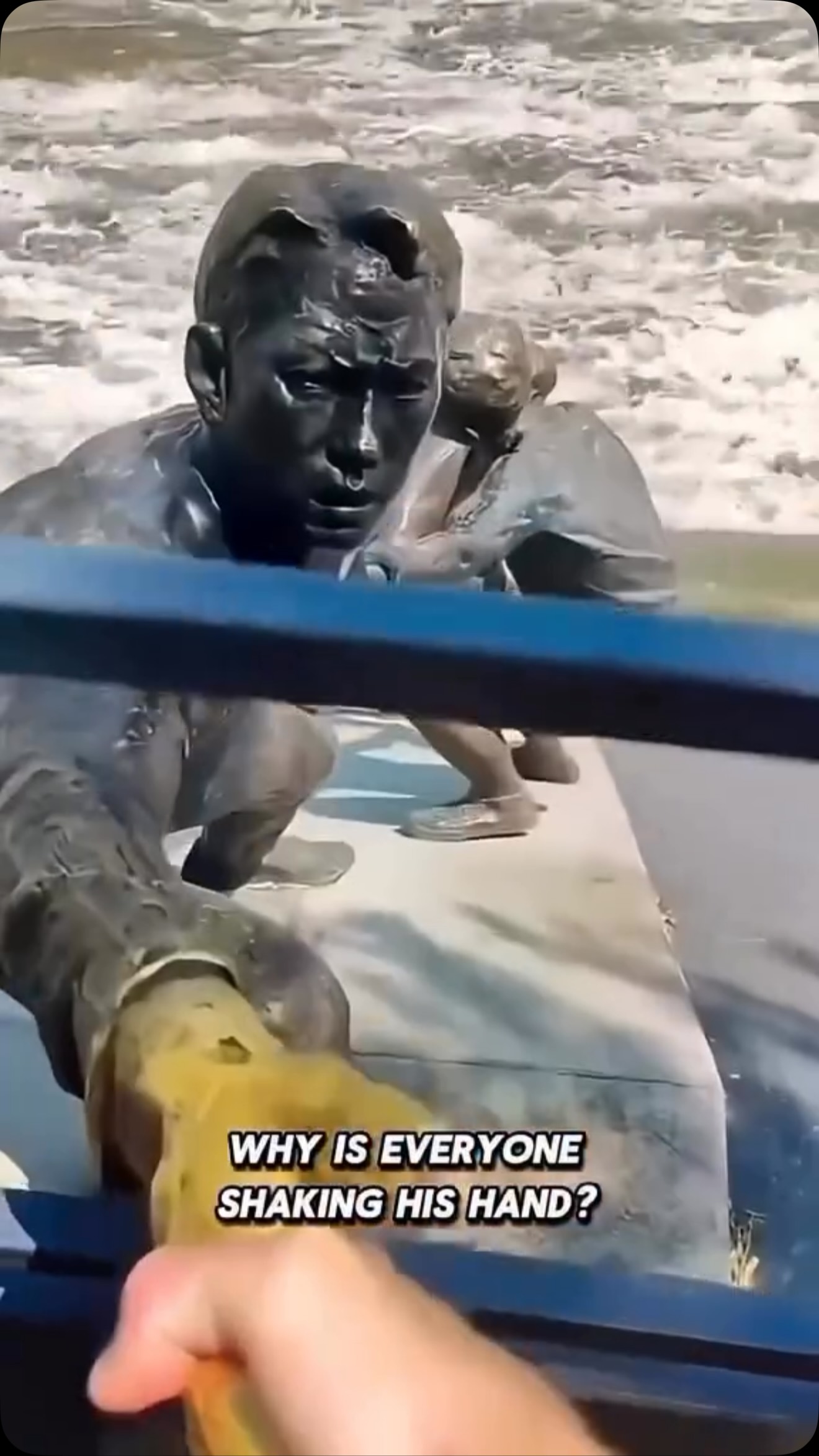 Statue Commemorates Dog Rescue Human Chain