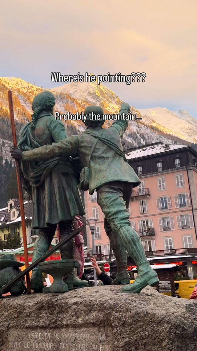 Chamonix's Statue and Mont Blanc Views