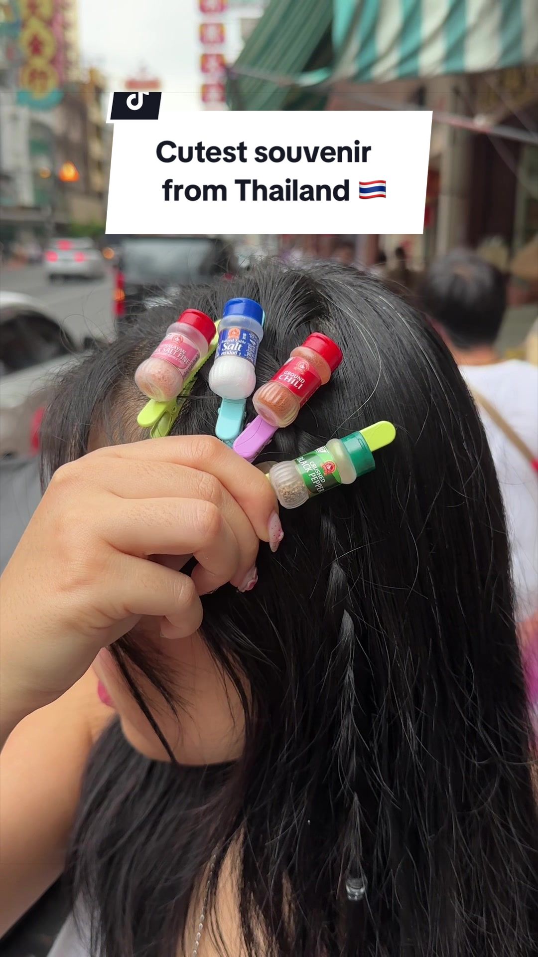 Bangkok Market Sells Mini Spice Shaker Souvenirs