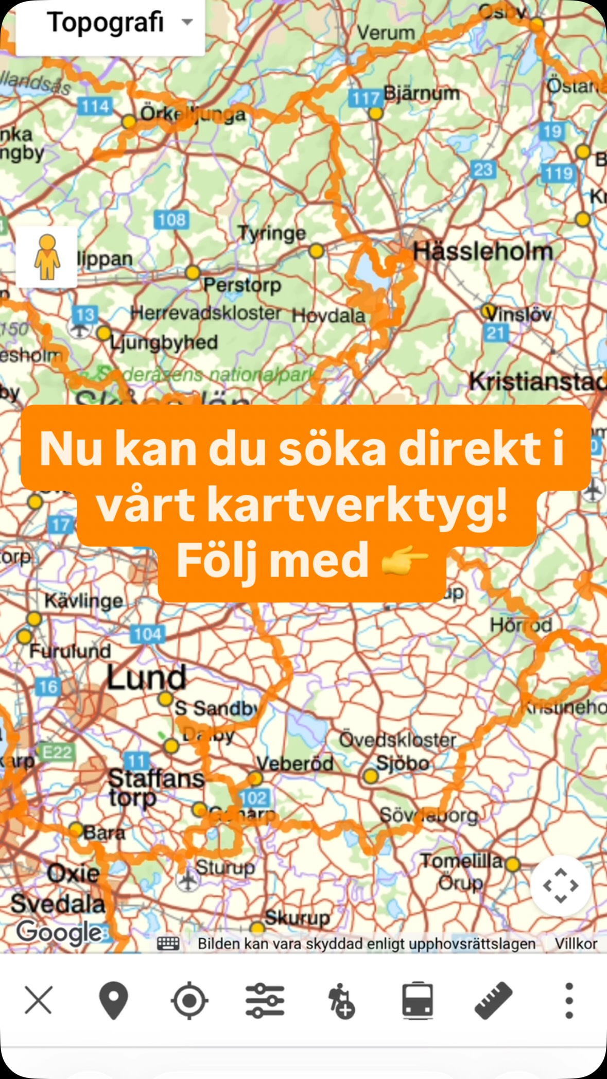 Swedish Hiking Trails With Map Tool