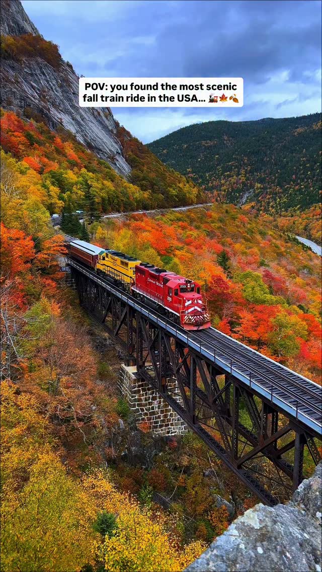 Scenic Train Ride Through Autumn Foliage