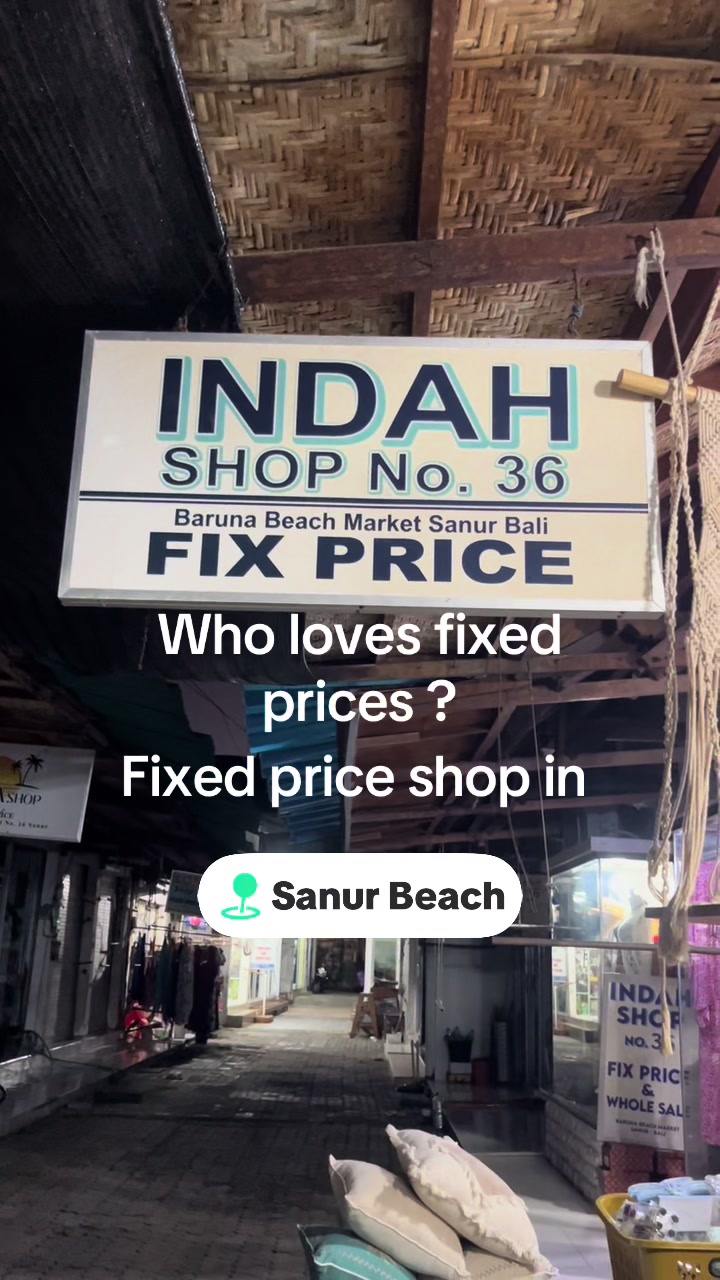 Sanur, Baruna Beach, and Indah Shop Locations
