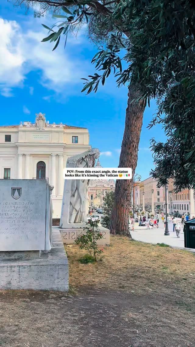 Rome's Gardens: A Statue Appears to Kiss Basilica