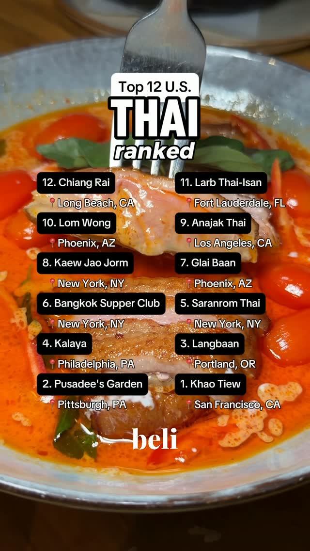 Top Twelve Thai Restaurants Across The U.S.
