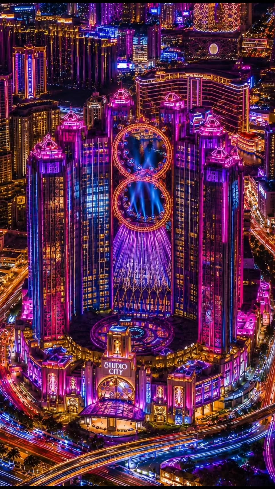 Macau's Dazzling Hotels and Casinos at Night