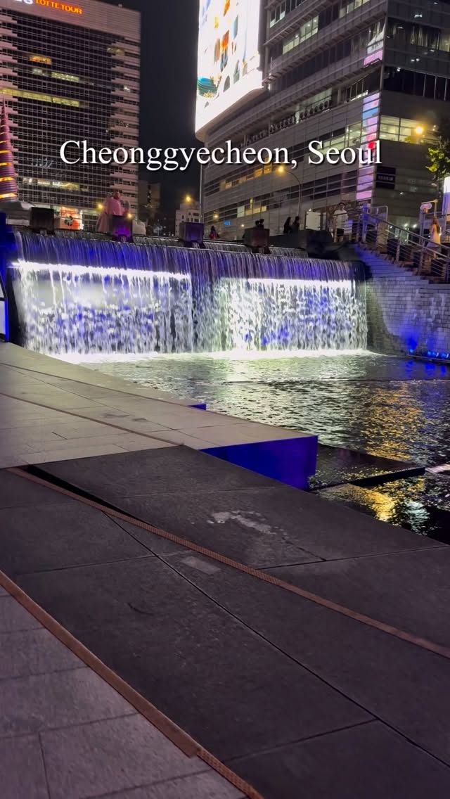 Cheonggyecheon Stream Offers Nighttime Relaxation