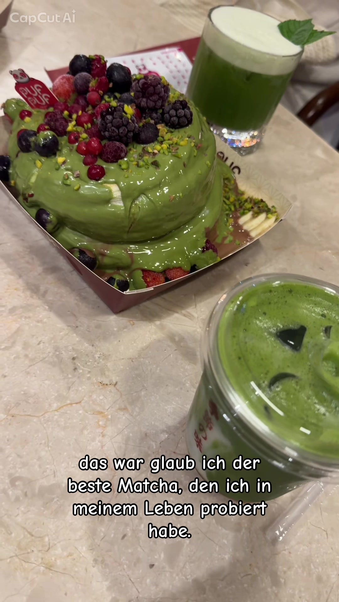 Matcha Pancakes and Drinks at Puf Puf