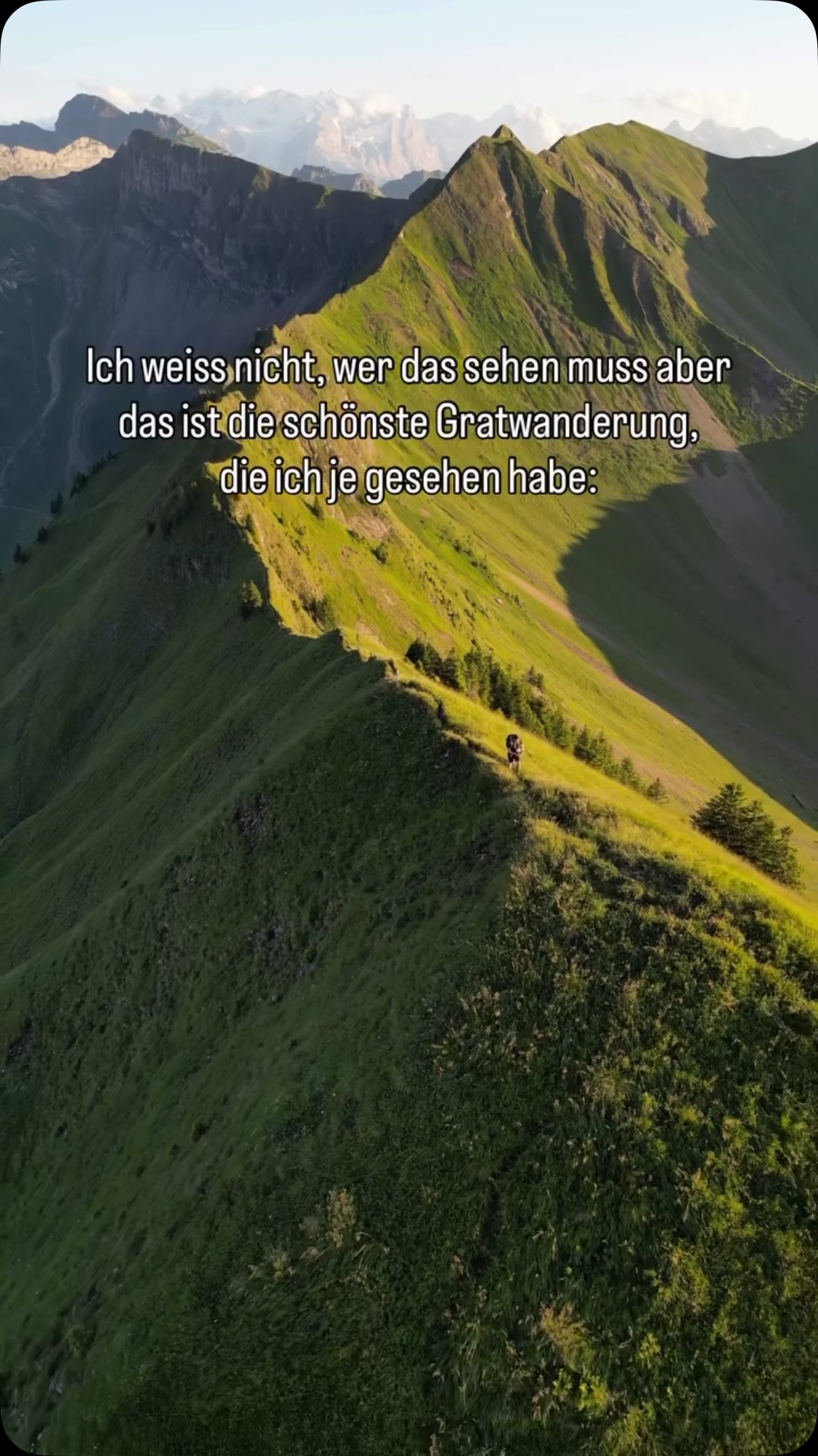 Alpine Ridge Hike In Swiss Alps