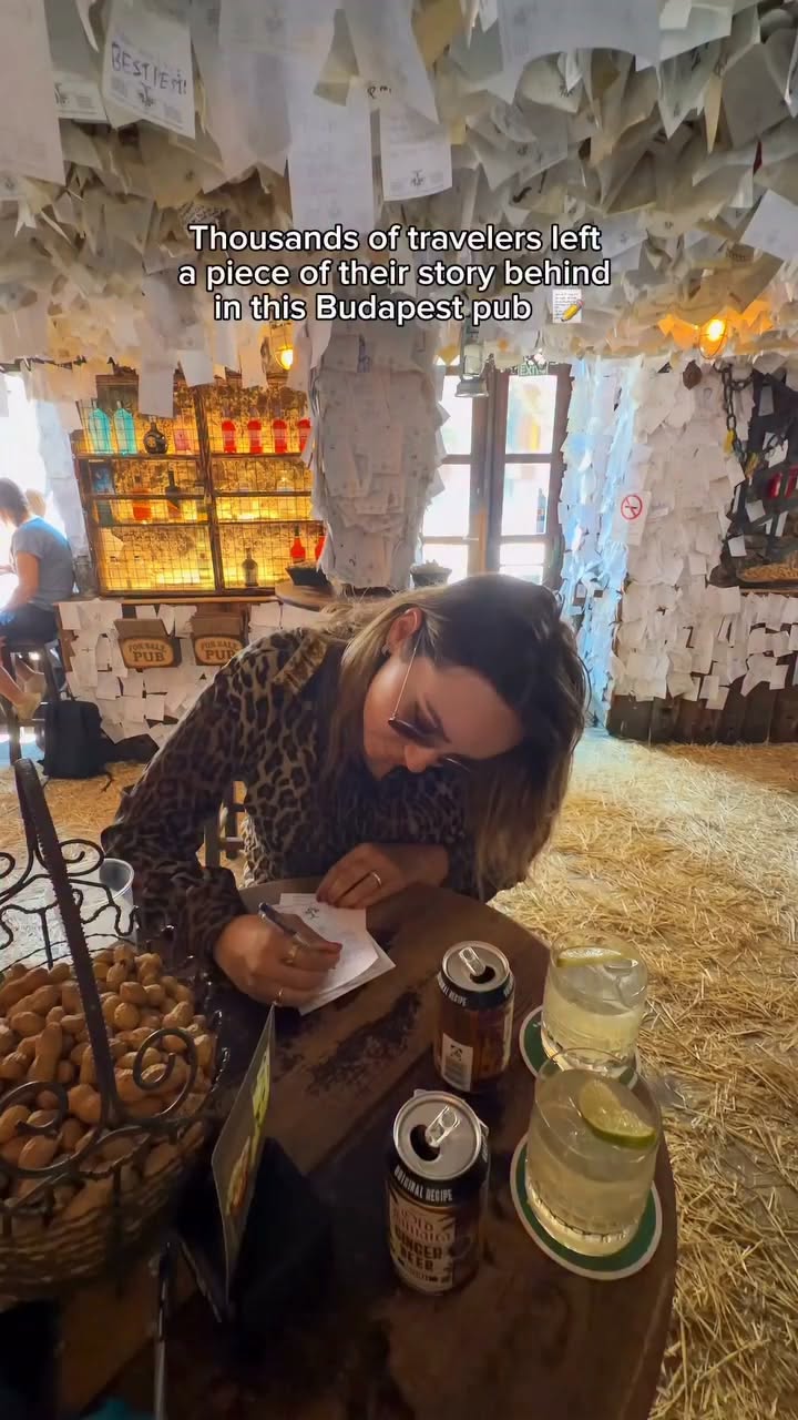 Budapest Pub Covered in Traveler Messages