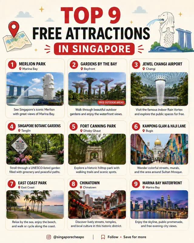 Nine Free Singapore Attractions For Budget Travelers