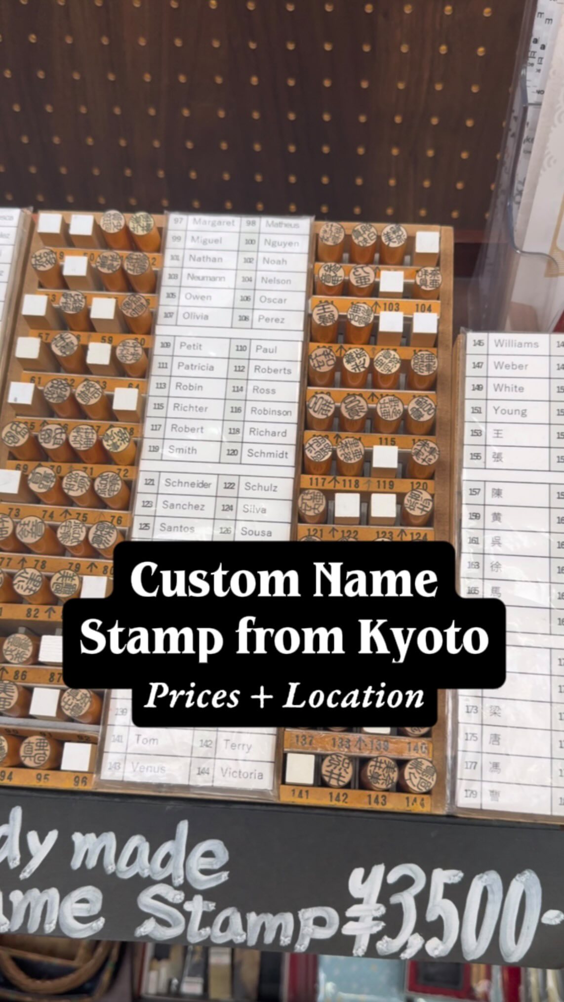 Custom Name Stamps in Kyoto Shopping District