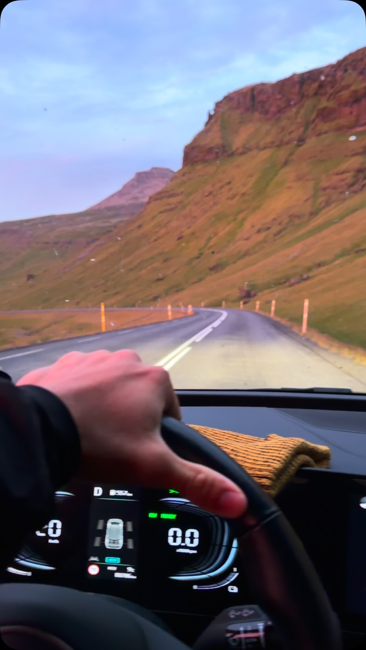 Midnight Sun Drive Through Icelandic Scenery