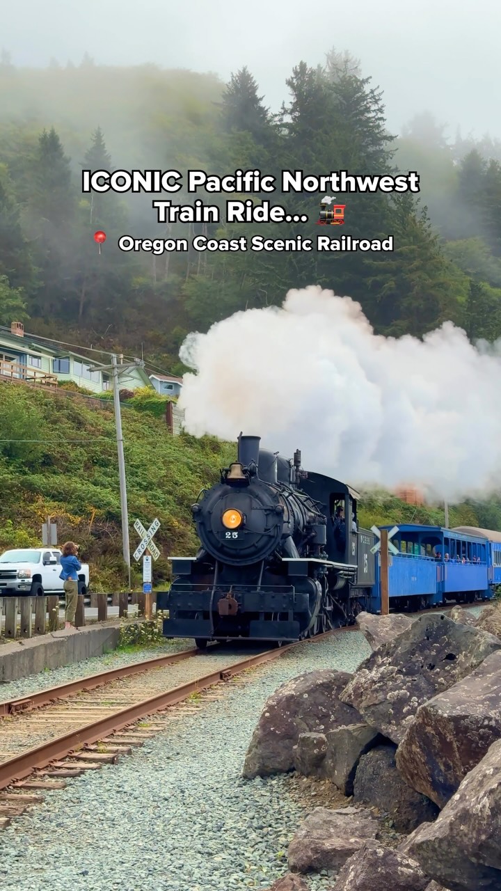 Oregon Coast Railroad Journey Between Two Beaches
