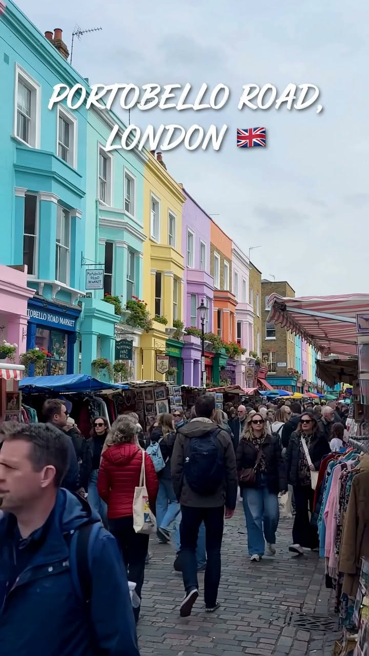 Portobello Road's Vibrant Market and Streets