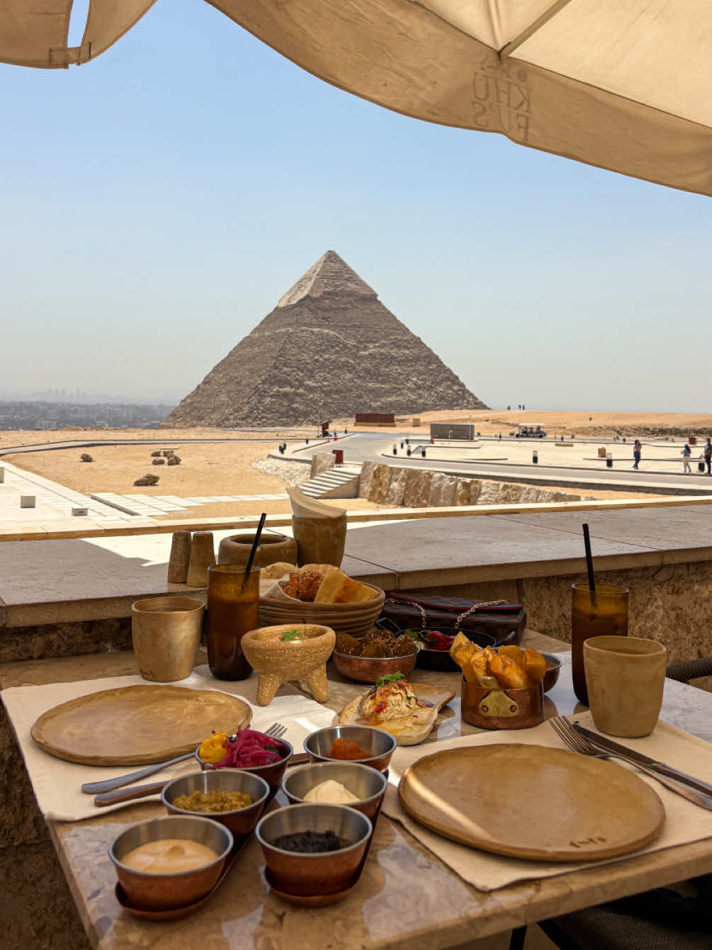 Ancient Egyptian Landmarks and Modern Eatery