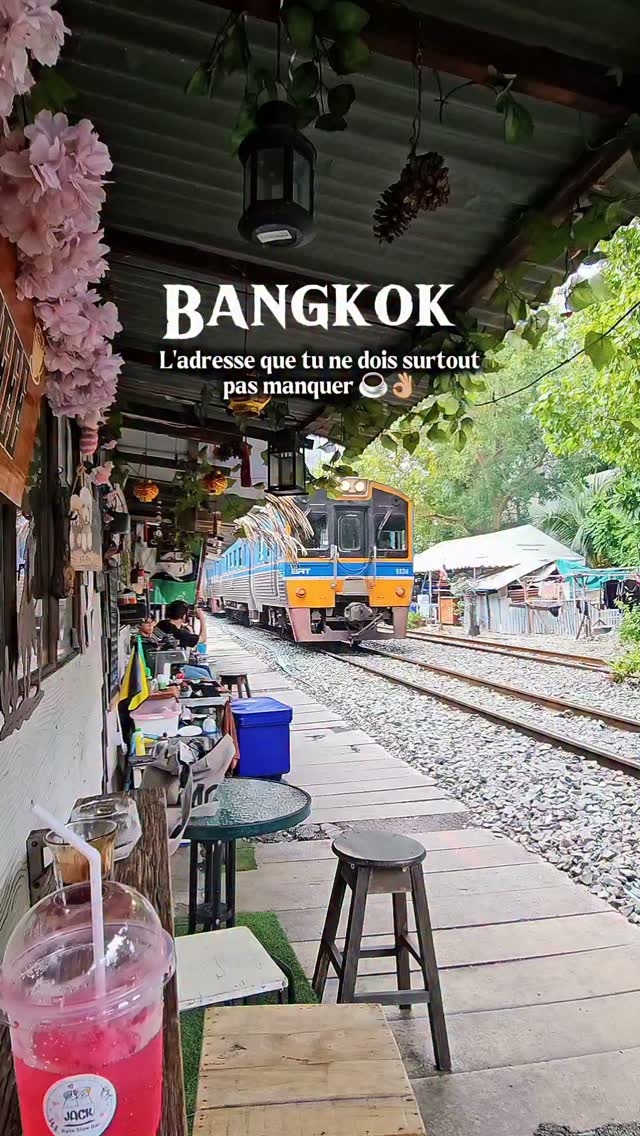 Bangkok Coffee Shop With A Train View