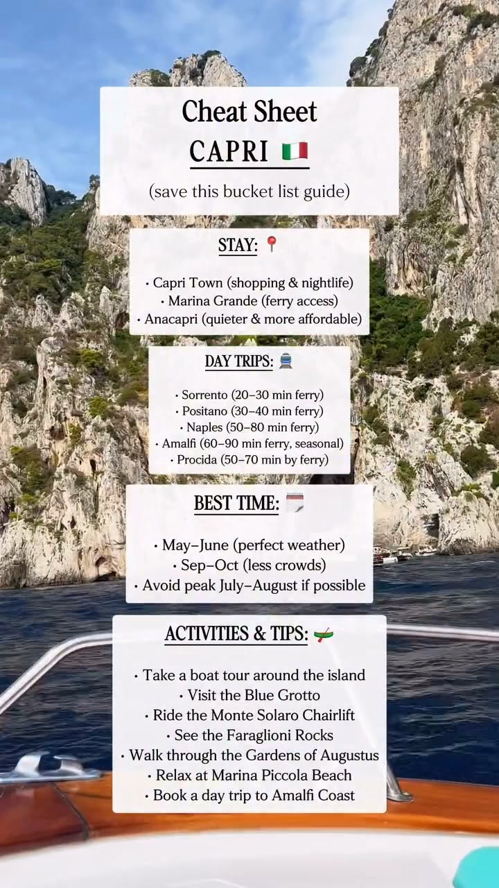 Capri Itinerary: Amalfi Coast Gems and Activities