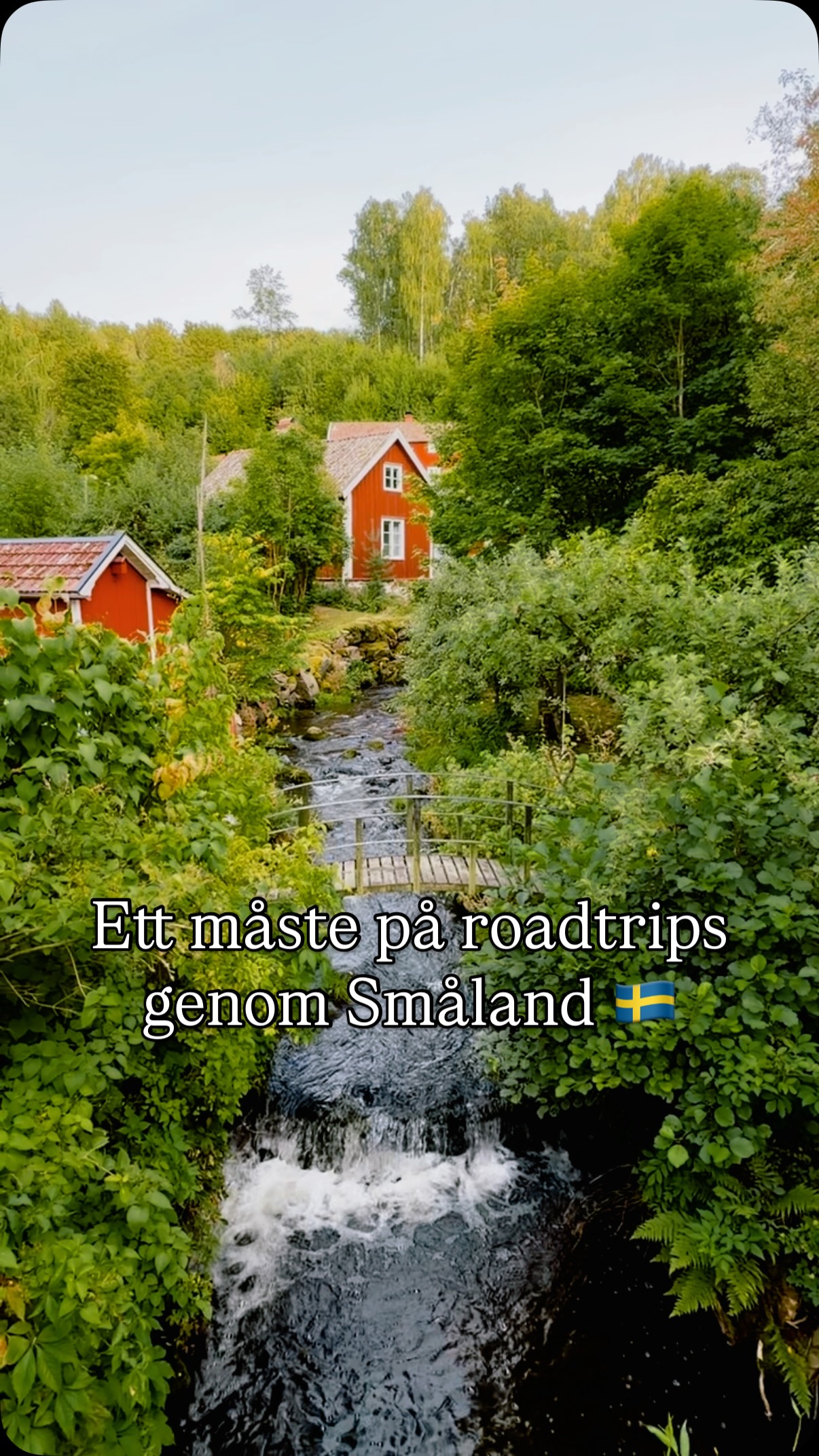 Fairytale Swedish Village With Cascading Waterfall