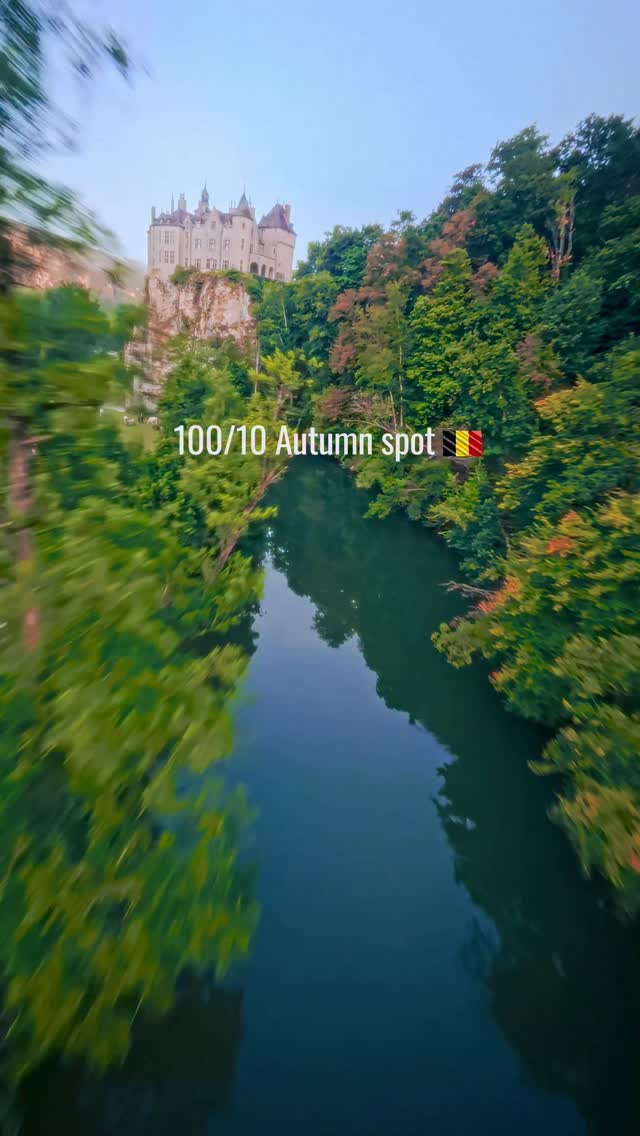 Belgian Castle and River Showcase Autumn Beauty