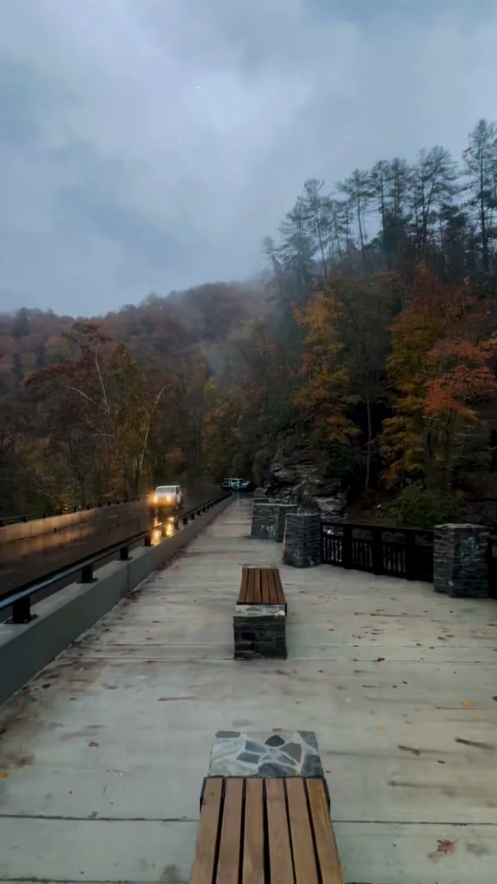 Waterfalls Visible From The Road In Tennessee