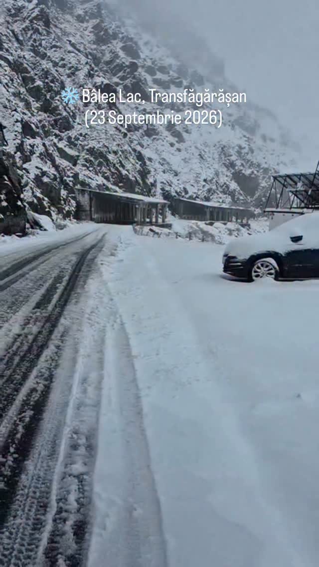 Transfăgărășan Road and Bâlea Lake Covered in Snow