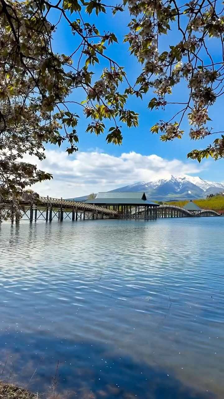 Longest Wooden Bridge, Mount Iwaki Reflection