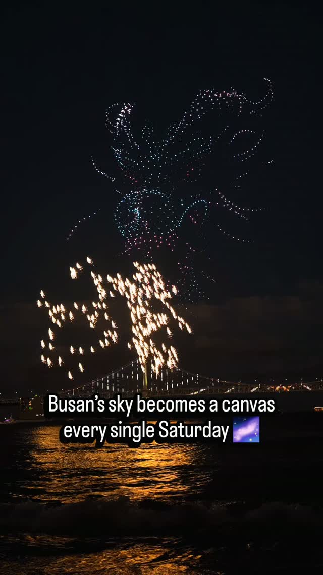 Gwangalli Beach Drone Show Over Ocean