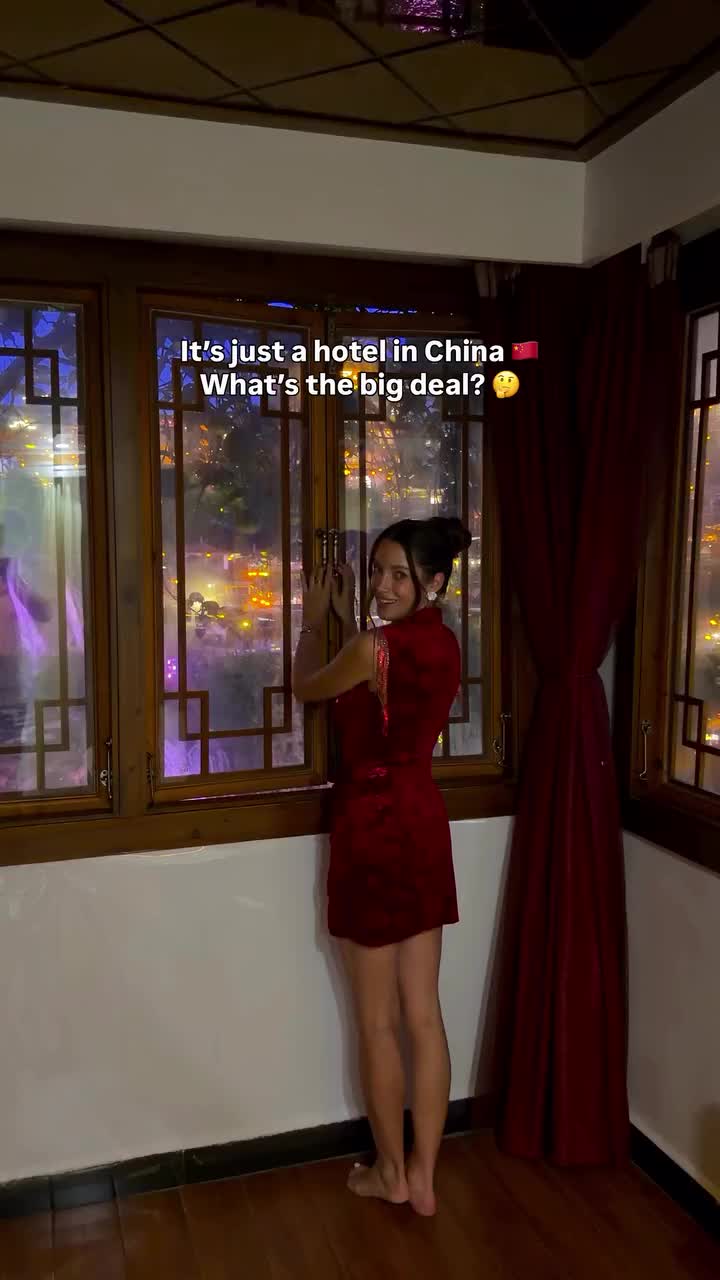 Ancient Town Waterfalls And Traditional Chinese Architecture