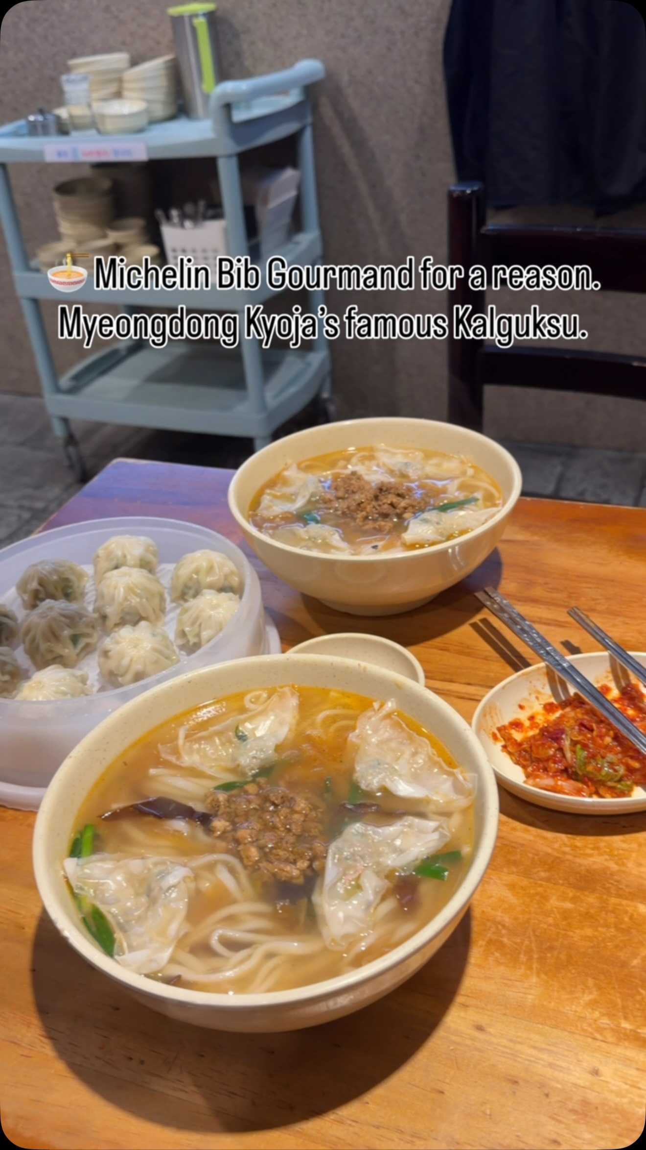 Michelin Bib Gourmand Kalguksu and Mandu