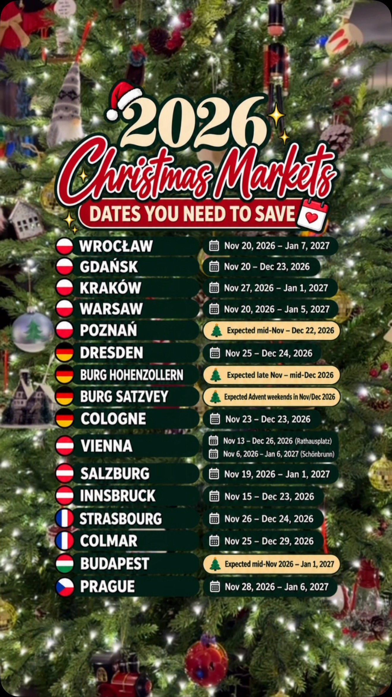 European Christmas Markets Announce 2026 Dates