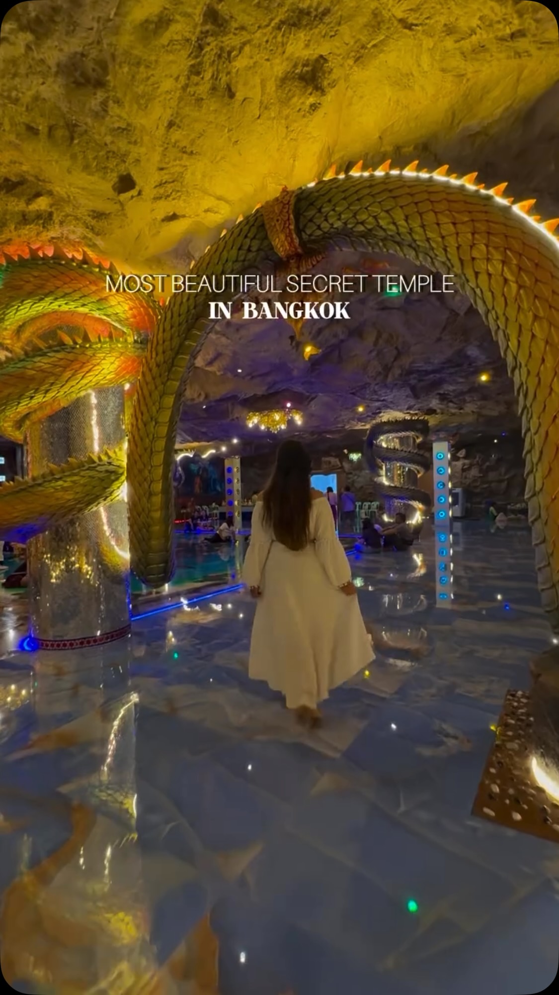 Bangkok Temple Features Serpent Decorations