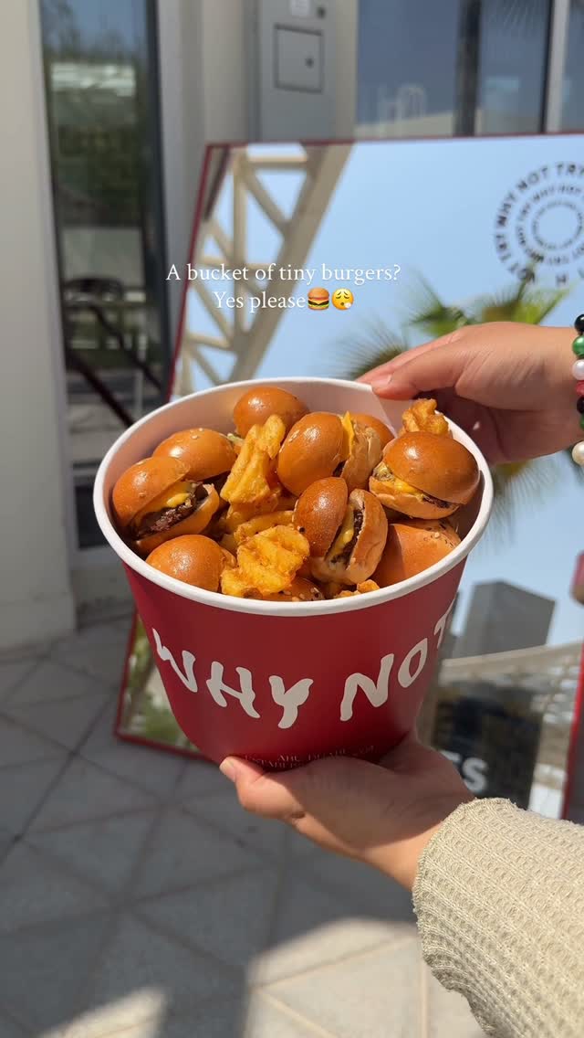 Why Not Serves Tiny Burger Buckets