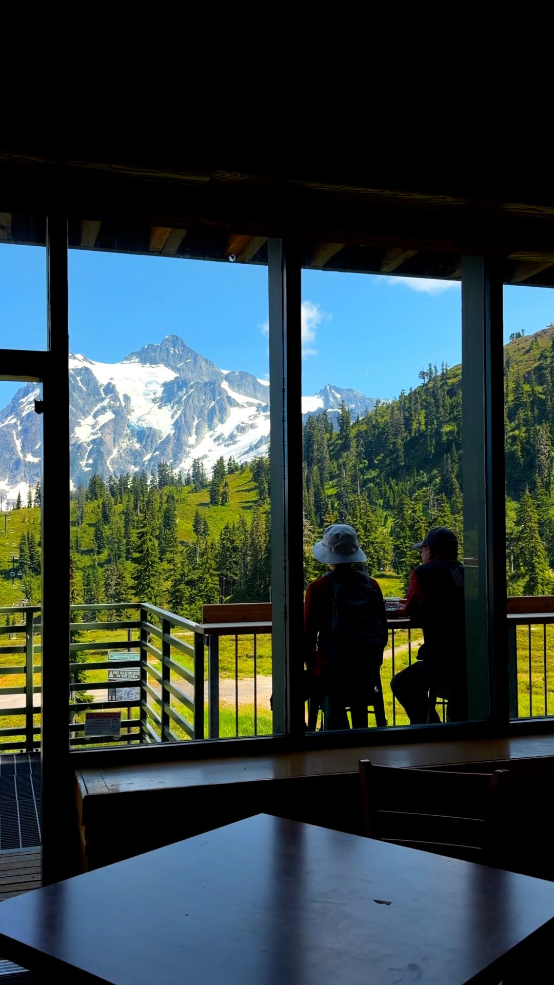Heather Meadows Cafe With Mount Shuksan Views
